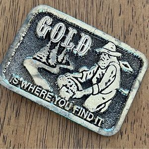 Vintage, 1981 brass belt buckle